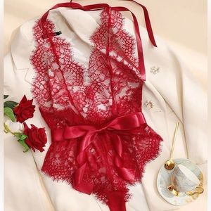 NWT Red Lace Bodysuit